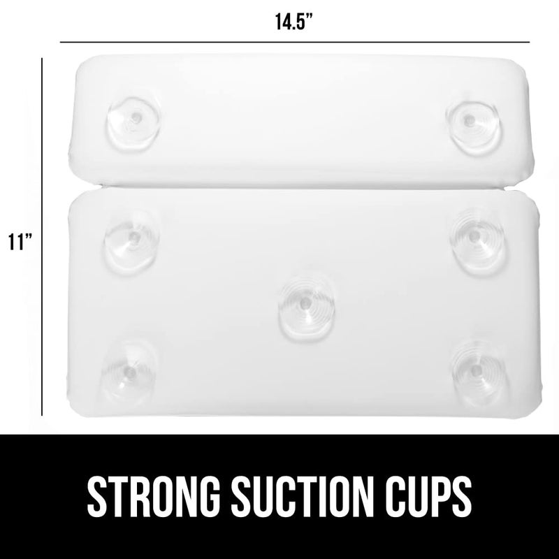 GORILLA GRIP Bath Pillow for Tub, Headrest for Neck and Back Support, Luxury Bathtub Pillows, Hot Tub Cushions, Bathroom Accessories for Women, Relaxing Spa Gifts for Mom Wife Girlfriend 2 Panel White - Image 4