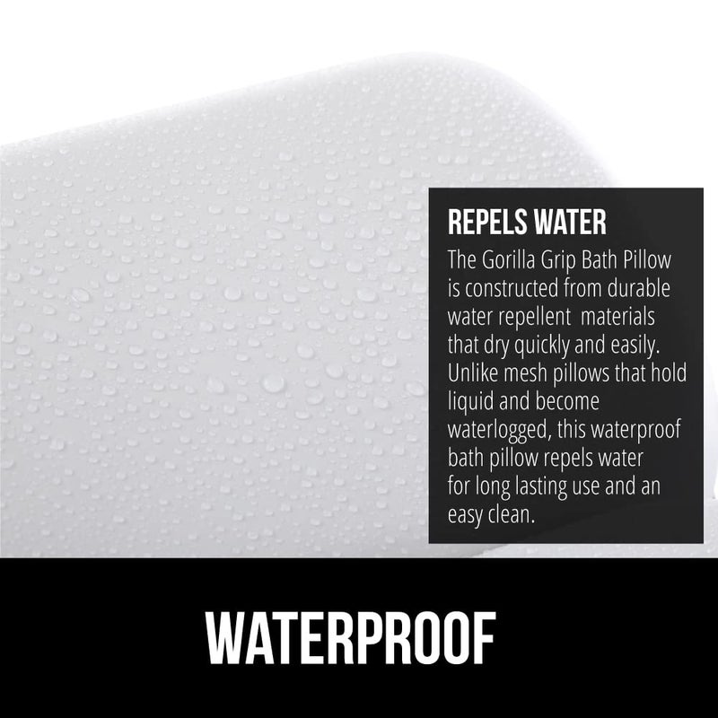 GORILLA GRIP Bath Pillow for Tub, Headrest for Neck and Back Support, Luxury Bathtub Pillows, Hot Tub Cushions, Bathroom Accessories for Women, Relaxing Spa Gifts for Mom Wife Girlfriend 2 Panel White - Image 5