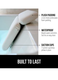 Gorilla Grip Gorilla Grip Bath Pillow for Tub, Improved Suction Cups, Luxury Bathtub Pillows, Headrest for Neck and Back Support, Relaxing Home Spa, Hot Tub and Bathroom Essentials, Gifts for Women, 2 Panel White  - Image 3