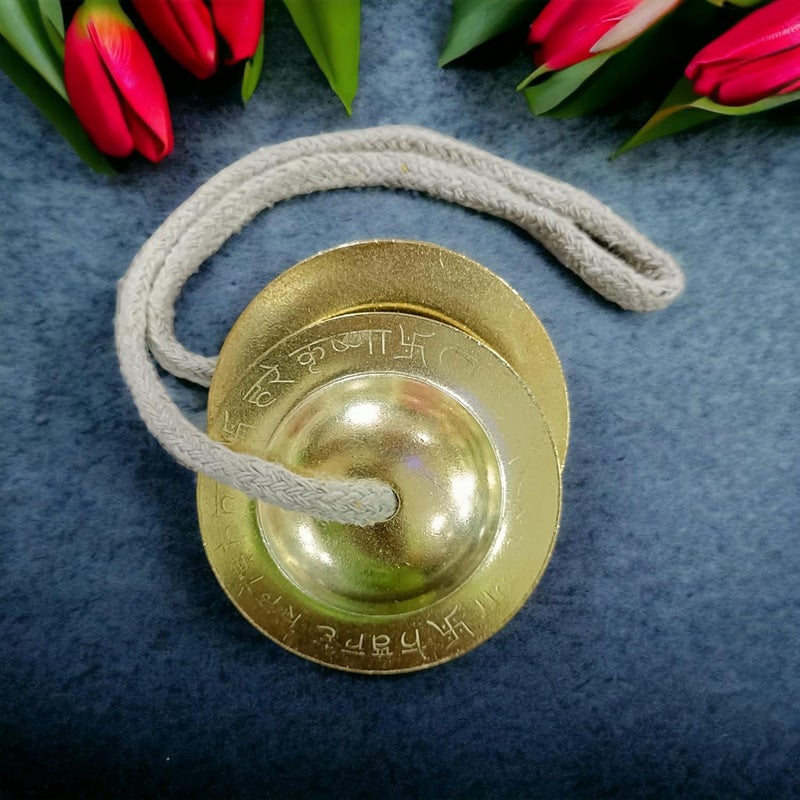 DEV SAMAGRI Manjeera For Pooja-Kirtan-Worship- kartal instrument-Hand Cymbals Manjira Pair - Indian Musical Instrument - Image 3