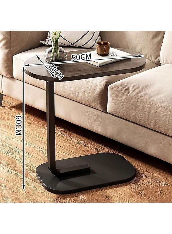 عربست على شكل طاولة جانبية طاولة القهوة نهاية الجدول تحت أريكة غرفة المعيشة الجدول وجبة خفيفة حامل الكمبيوتر المحمول إطار معدني مستقر لغرفة نوم مكتب أريكة سرير طاولة جانبية سهلة التجميع (أبيض) - Image 5