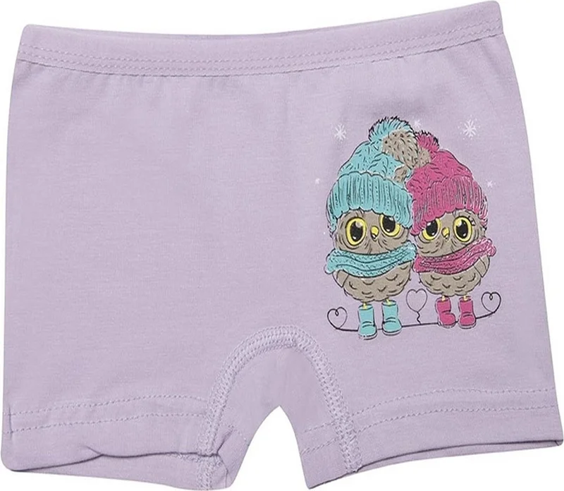 كوتا 3409x12 Girls 12-Pack Lycra Mixed Pattern Boxer-Colored