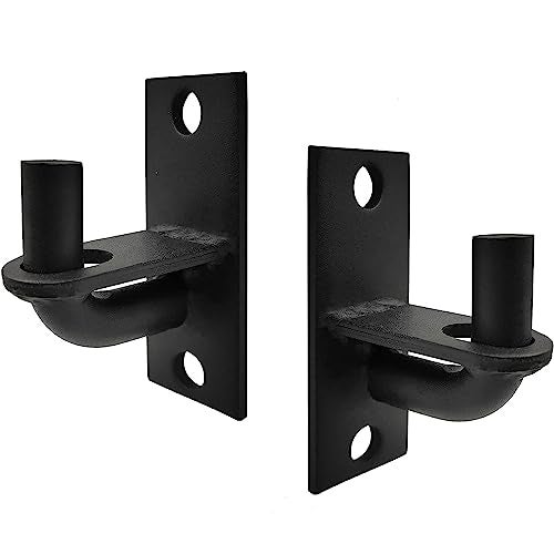 PLAIRC 2 Pack Wall Mount Heavy Duty Chain Link Fence Gate Hinges with 5/8 Hinge Pin (Screws Not Included), Black - Image 1