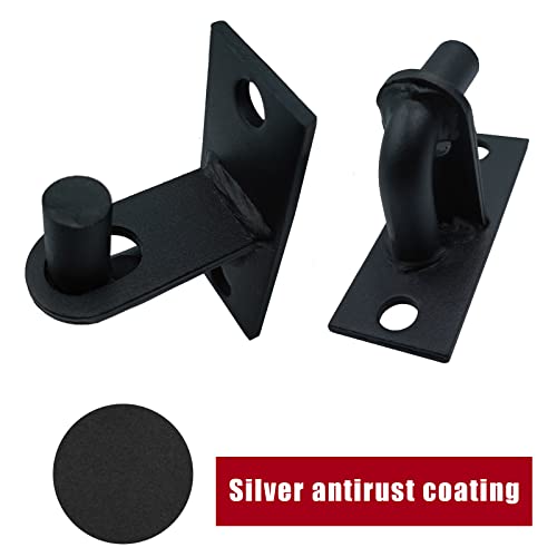PLAIRC 2 Pack Wall Mount Heavy Duty Chain Link Fence Gate Hinges with 5/8 Hinge Pin (Screws Not Included), Black - Image 4