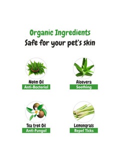 Harrods Bscly Neem Pet Herbal Shampoo, Ticks & Fleas Prevention, Enriched With Aloe & Coconut Oil, Ph Balanced Dog Shampoo, Heals Skin, Suitable For Pomeranians To Golden Retrievers, 1000 Milliliters  - Image 2