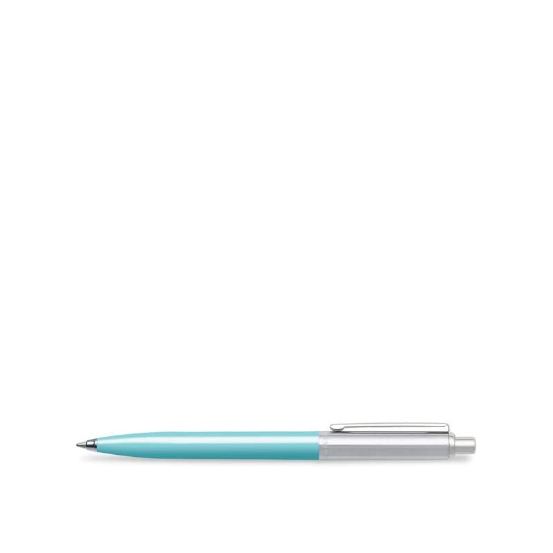 Sheaffer A 321 Sentinel Ballpoint Pen – Aqua with Brushed Chrome Cap and Chrome-Plated Trim - Image 3