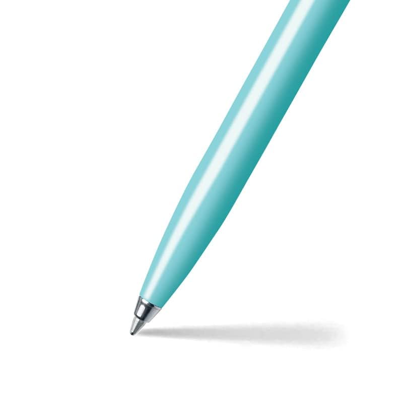 Sheaffer A 321 Sentinel Ballpoint Pen – Aqua with Brushed Chrome Cap and Chrome-Plated Trim - Image 2