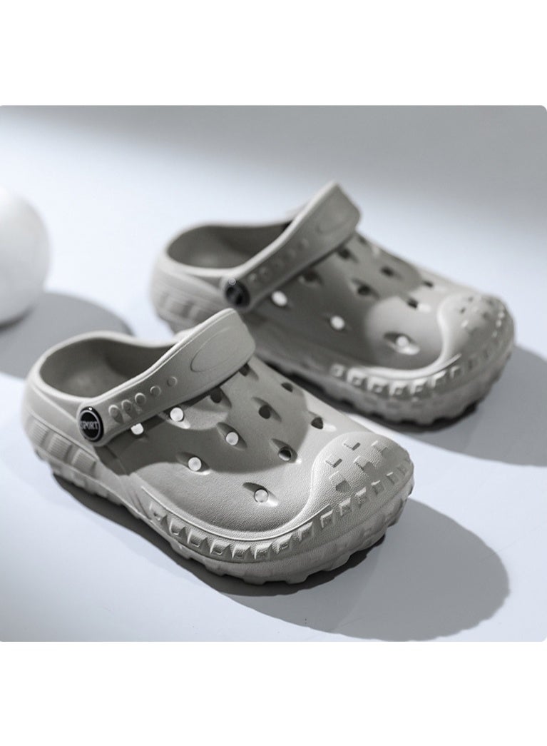 NIBEMINENT Children's Non-slip  Sandals Summer Solid Color Anti-collision Toe Cap Beach Slippers For Boys Kid's Garden Shoes  - Image 5