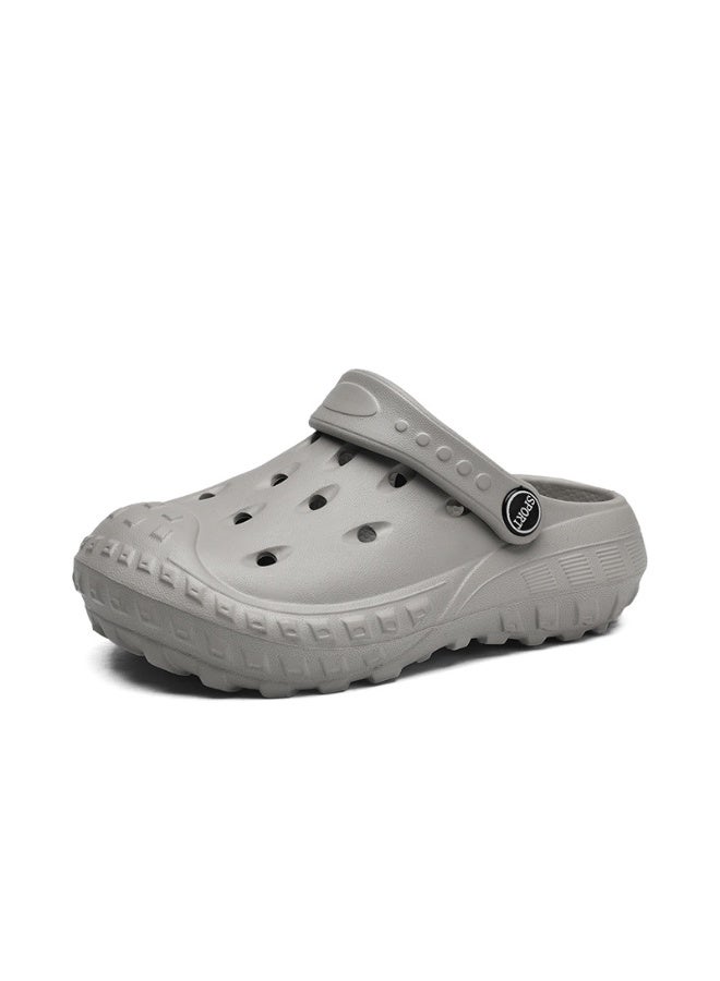 NIBEMINENT Children's Non-slip  Sandals Summer Solid Color Anti-collision Toe Cap Beach Slippers For Boys Kid's Garden Shoes  - Image 1