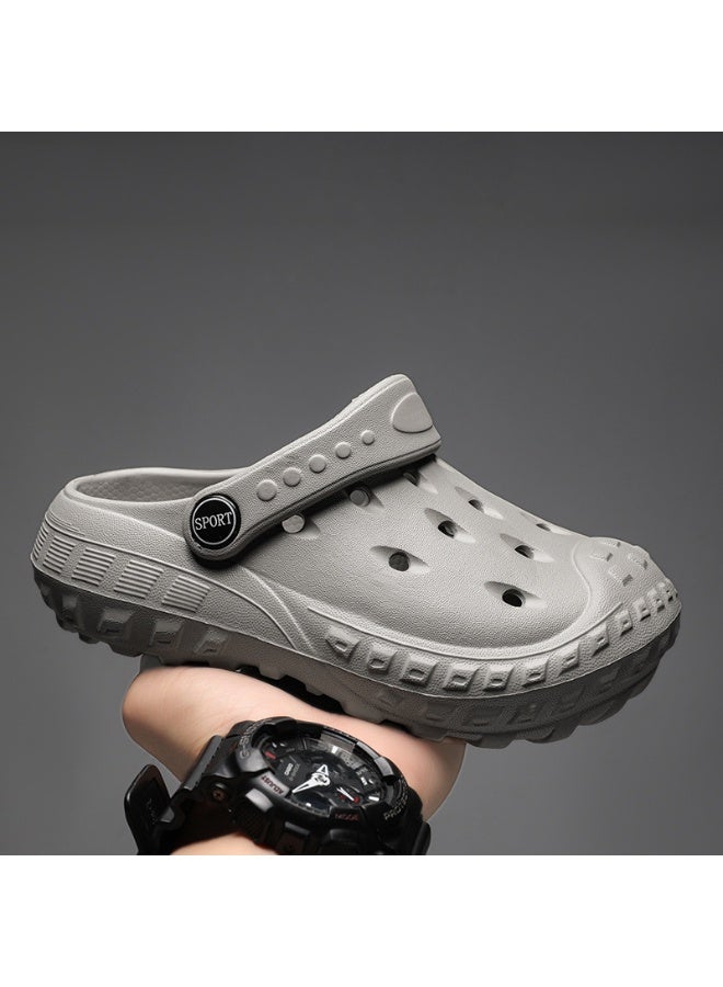 NIBEMINENT Children's Non-slip  Sandals Summer Solid Color Anti-collision Toe Cap Beach Slippers For Boys Kid's Garden Shoes  - Image 2