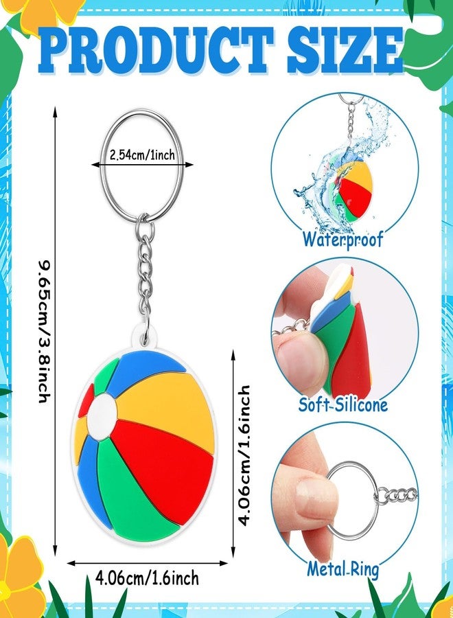 JUNEBRUSHS 30PCS Summer Keychains Hawaiian Beach Hanging Pendant for Summer Beach Sea Theme Birthday Party Favor Classroom Supplies(10 Style) - Image 2