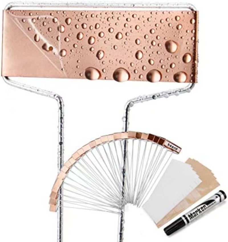 Wanapure 25PCS Copper Metal Plant Tags Plant Labels with 50Pcs Labels, Rainproof PET Film & Permanent Pen, 10" Weatherproof Banner Garden Markers, Marking Protection Seedling Signs Nursery Tags - Image 1