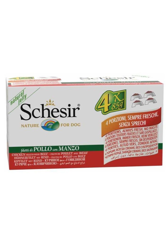 Schesir Dog Wet Food-Chicken Fillets With Beef [Weight - 340g]