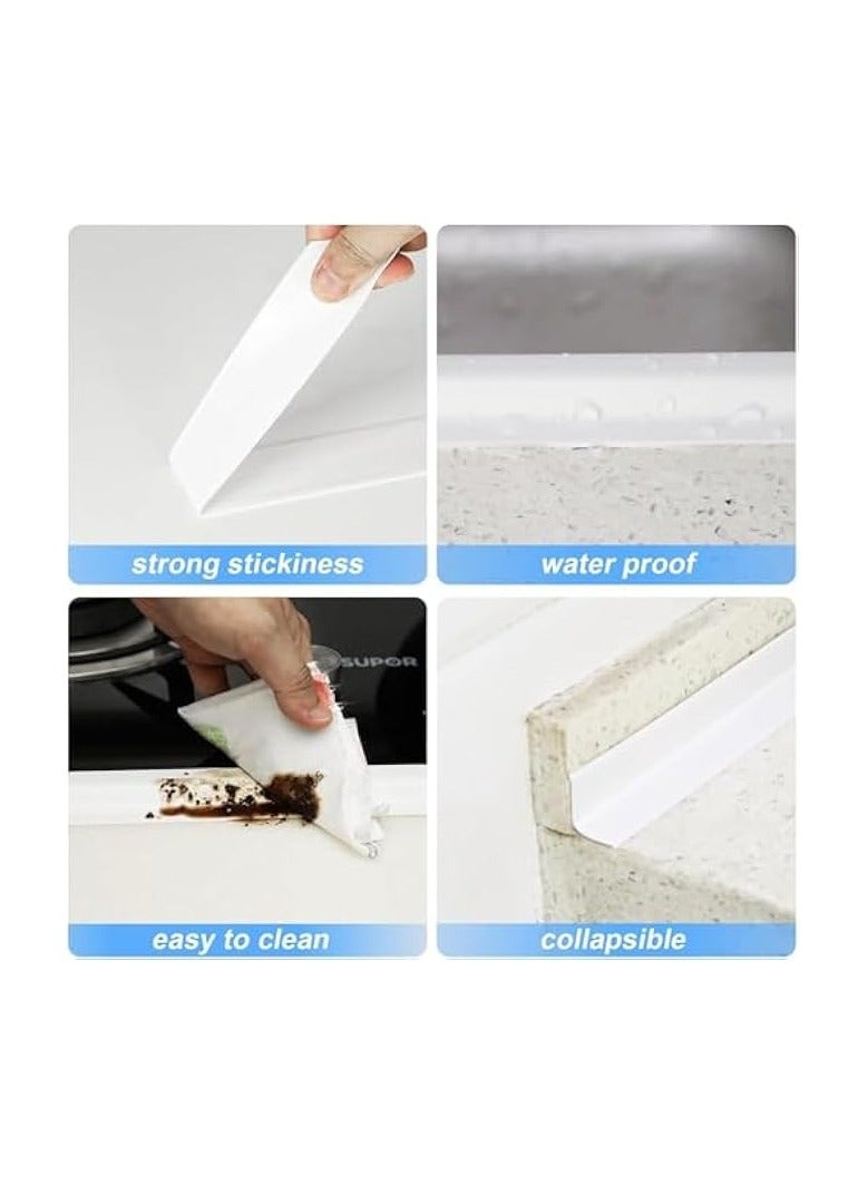 erorex Caulk Strip Self Adhesive Tape, 2 PCS 3.8cm × 3.3m Waterproof Self Adhesive Strip Tape, Suitable for Kitchen Countertop Sink, Floor Wall Edge, Kitchen & Bath Caulk tape Sealant strip - Image 4