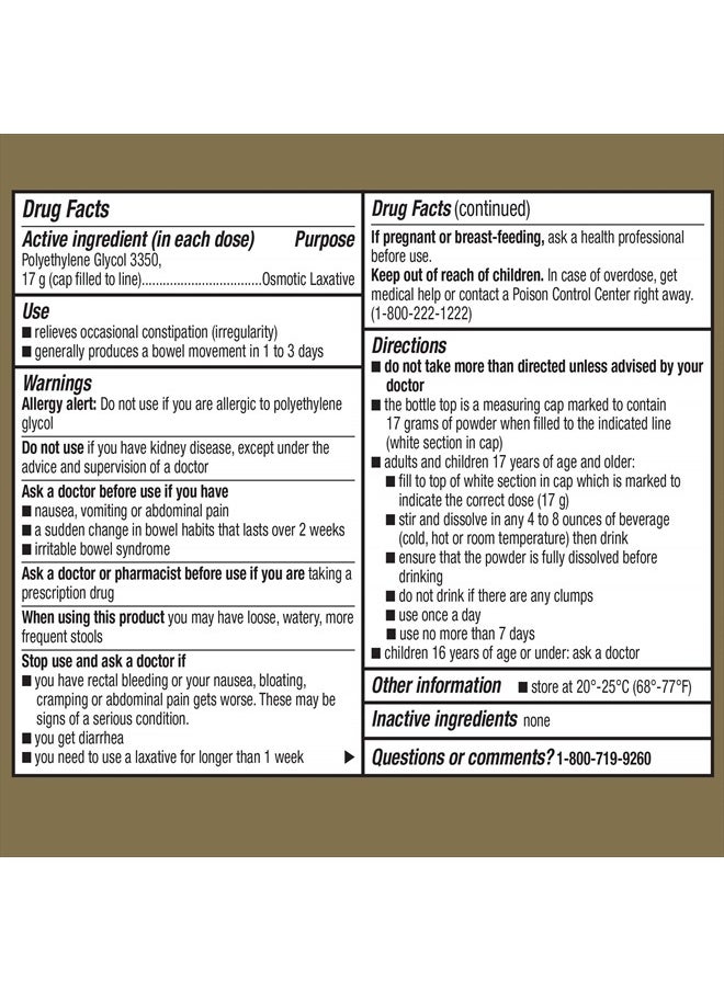 GOODSENSE - ClearLax, Polyethylene Glycol 3350 Powder for Solution, Osmotic Laxative, 17.9 Ounce - Image 1