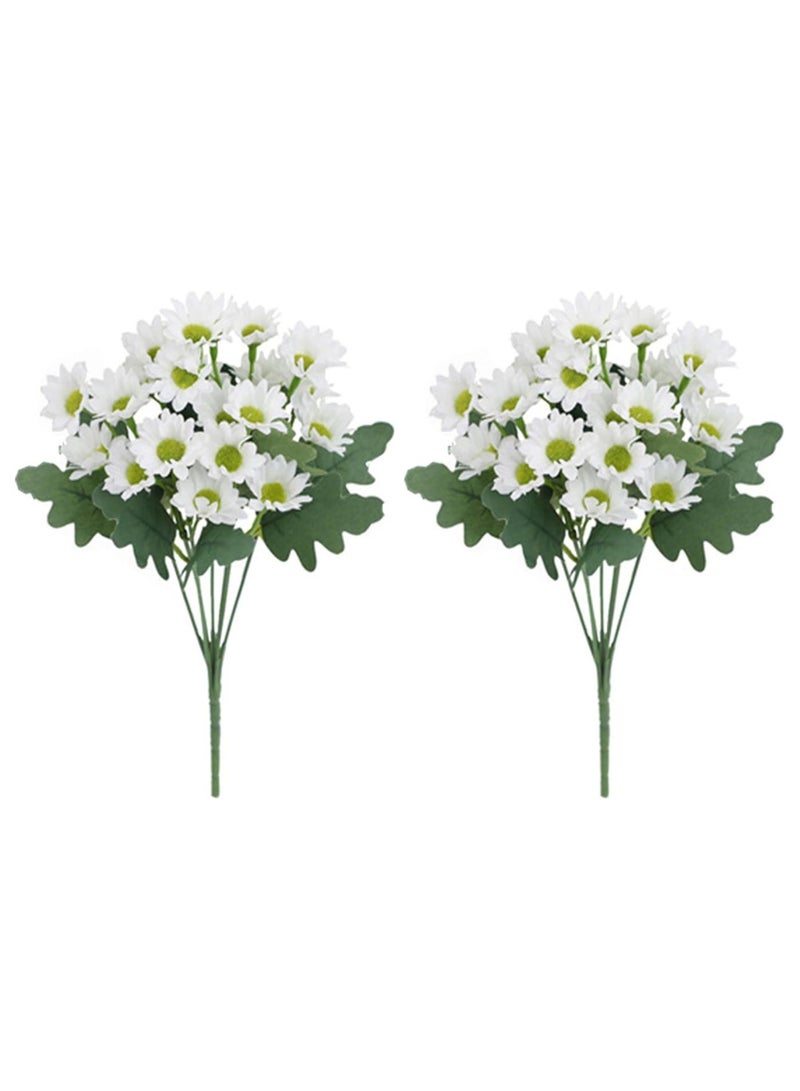 NANAO Faux Orange Chrysanthemums Flower Bouquet,2-Pack Small Size Artificial Plant For Wedding Party Home Coffee House Office Vase Décor,30cm(11.8") & 2-Pack White Realistic Artificial Plant One Bouquet of  Small Size Chrysanthemums Flower,Wedding Bouquet Home Office Indoor Outdoor Desktop Decoration,30cm(11.8")Bundle - Image 3