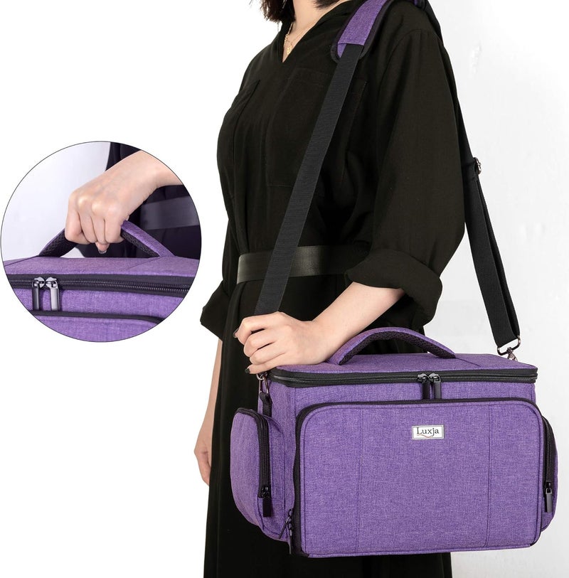 LUXJA منظم ملحقات الخياطة بسعة عالية (حقيبة فقط)، منظم مستلزمات الخياطة مع حزام كتف (تصميم براءة اختراع)، بنفسجي - Image 5