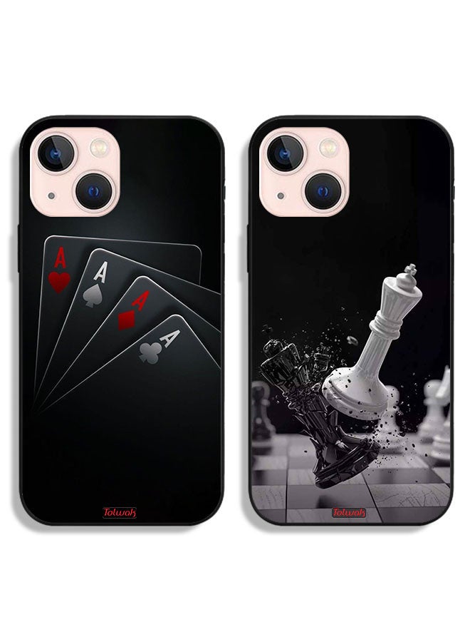 Tolwak Two Cases For Apple iPhone 13 Protective Covers Card and Check - Image 1