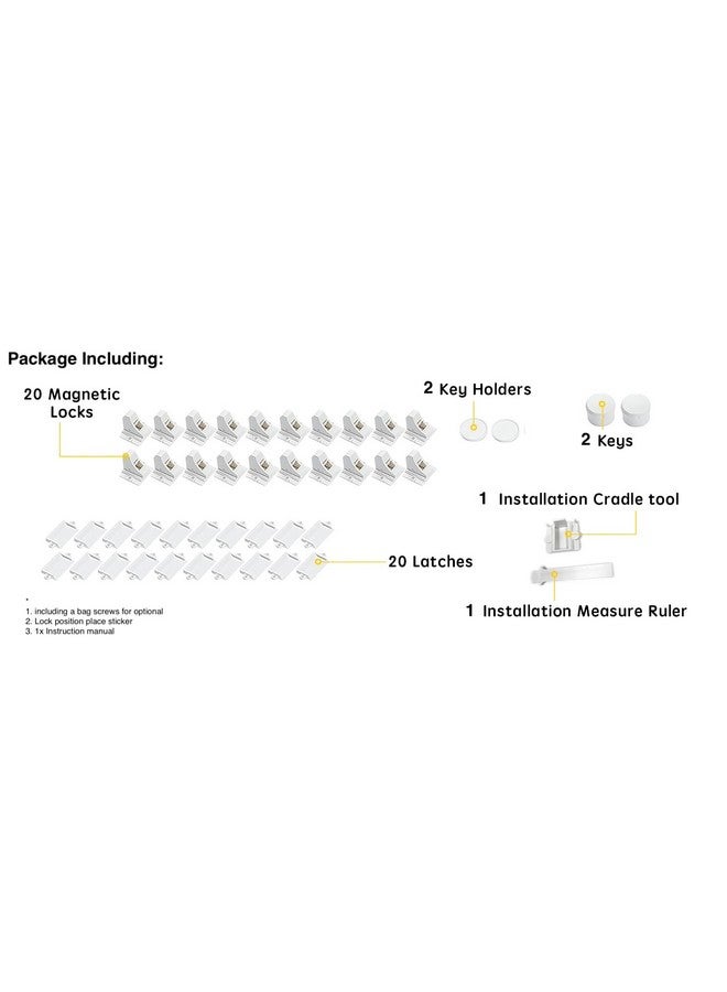 في ماسي أقفال خزانة مغناطيسية K لحماية الأطفال - مزاليج أدراج الخزانة المقاومة للأطفال من Vmaisi - سهلة التركيب باستخدام مادة لاصقة - Image 2