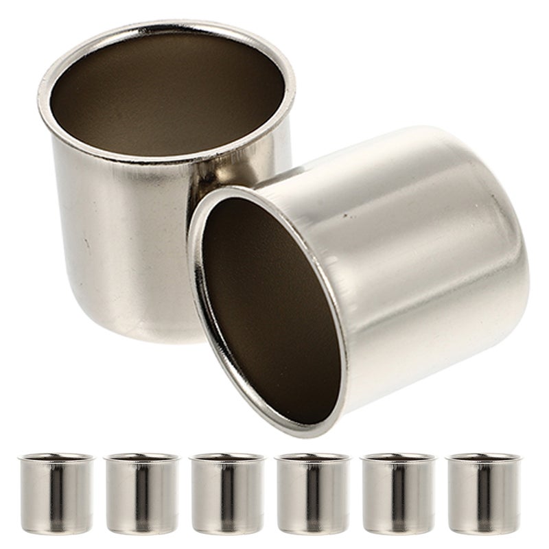8Pcs Metal Candle Inserts Candlestick Holder Cup Metal Candle Cups Candle Accessories - Image 1