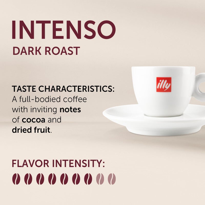 Illy Intenso Ground Espresso Coffee, Bold Roast, Intense, Robust And Full Flavored With Notes Of Deep Cocoa, 100% Arabica Coffee, No Preservatives, 8.8 Ounce (Pack Of 1) - Image 2