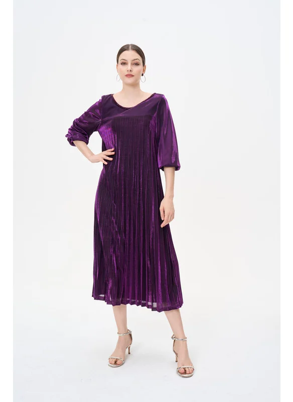 Tenda Pleated dress with shine