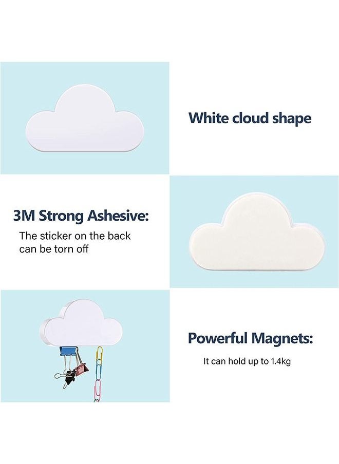Generic 2Pcs White Cloud Magnetic Key Holder for Wall, Creative Unique Ornament, Novelty Adhesive Lovely Key Hanger Organizer  - Image 3