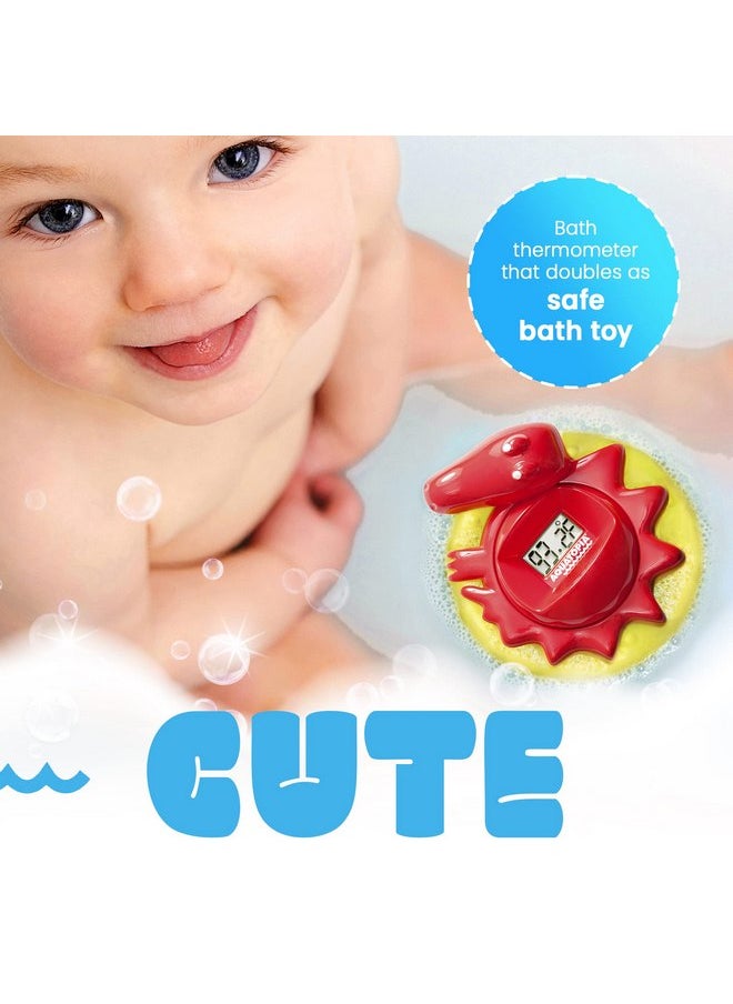 Aquatopia Aquatopia Baby Bath Thermometer Floating Toy with Digital Audible Alarm, Baby Water Thermometer for Bath Temp, Cute Baby Bath Essentials, Beeps When Too Hot or Too Cold, Charlie Crocodile, Red  - Image 3