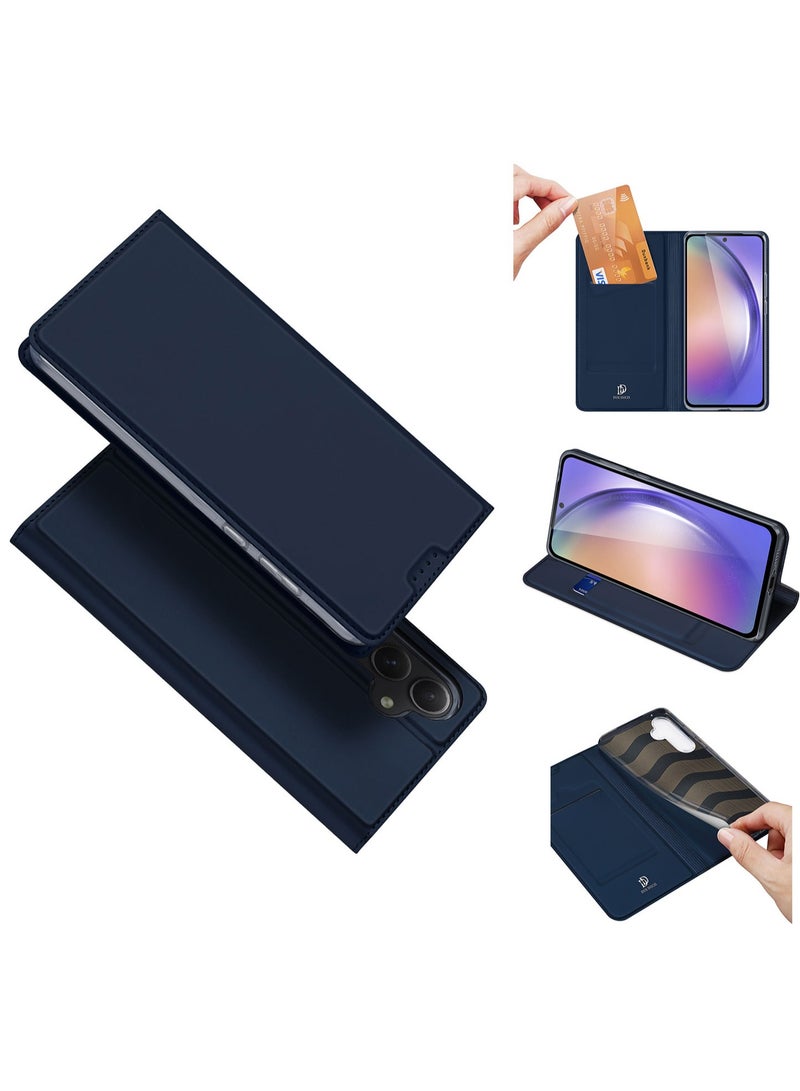 DUX DUCIS Protective Case For Samsung Galaxy A55 5G Filp Phone Cover with Card Slot Blue  - Image 1
