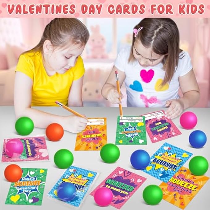 Letapapa 28 PACK Valentines Cards with Stress Toys - Image 4