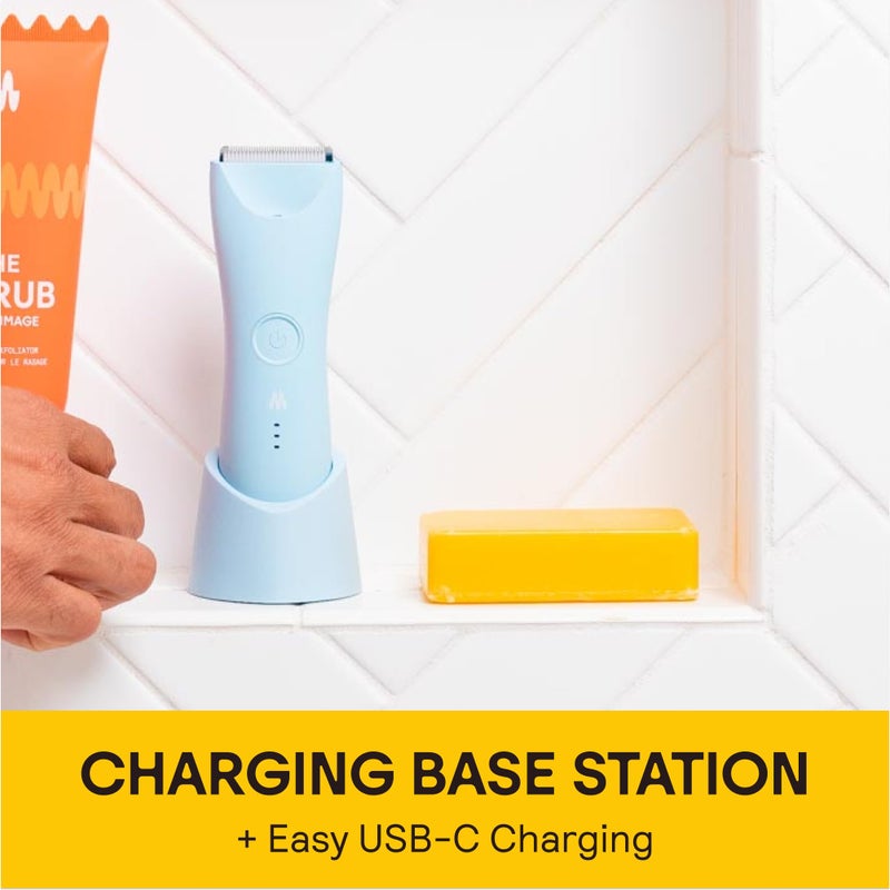 MERIDIAN The Trimmer Plus - Body Hair Trimmer & Waterproof Electric Shaver for Men and Women for Pubic Hair, Chest, Legs & Bikini Line, UBS-C Cable & Charging Dock Included, Sage - Image 5