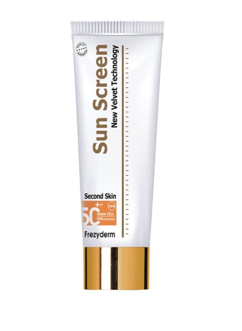 Frezyderm Sun Screen Velvet Second Skin Technology Body Lotion SPF50 + 125ml - Image 1