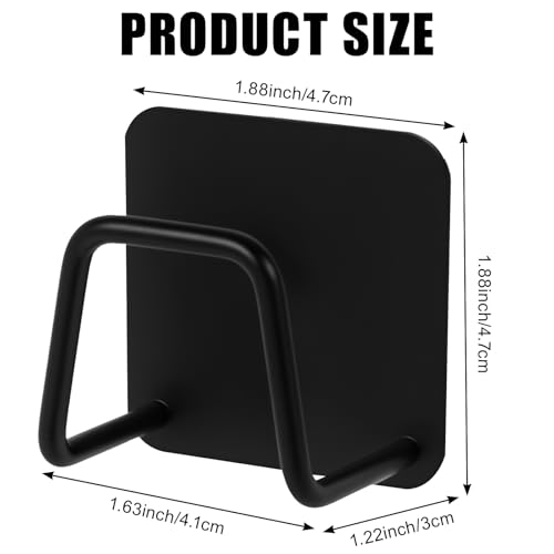 YCQDDA Under Cabinet Cutting Board Holder – 12 Pack Pot Lid & Chopping Board Organizer Rack, Stainless Steel Adhesive Storage for Kitchen Cabinets & Counter, No Drilling Required (Black) - Image 2