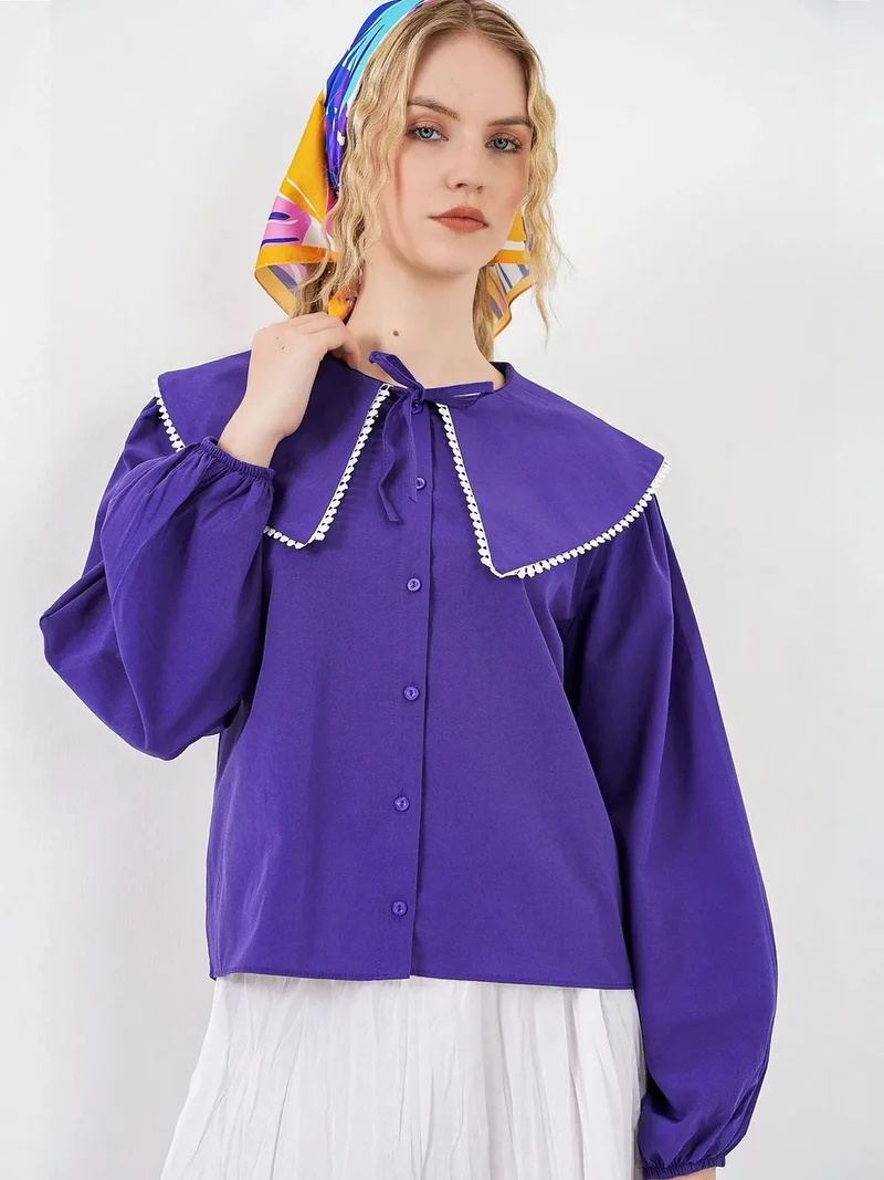 بيغ دارت BDART Poplin Baby Collar Shirt with Bow