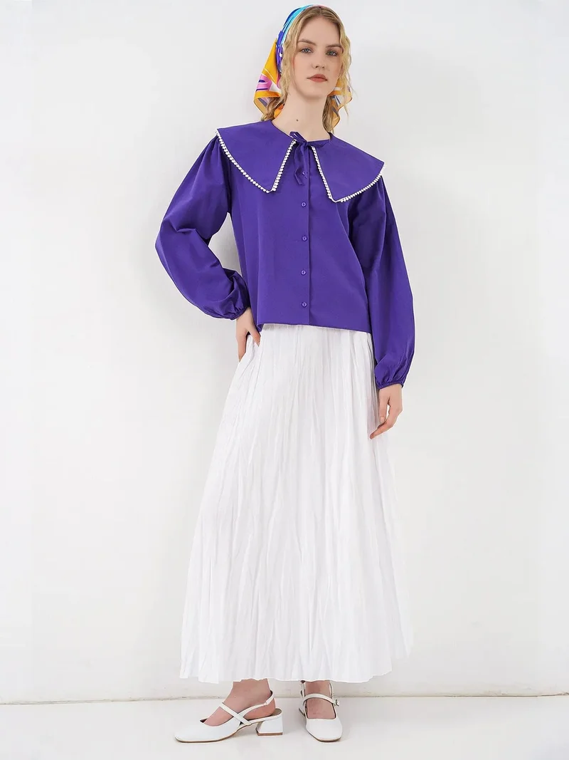 بيغ دارت BDART Poplin Baby Collar Shirt with Bow