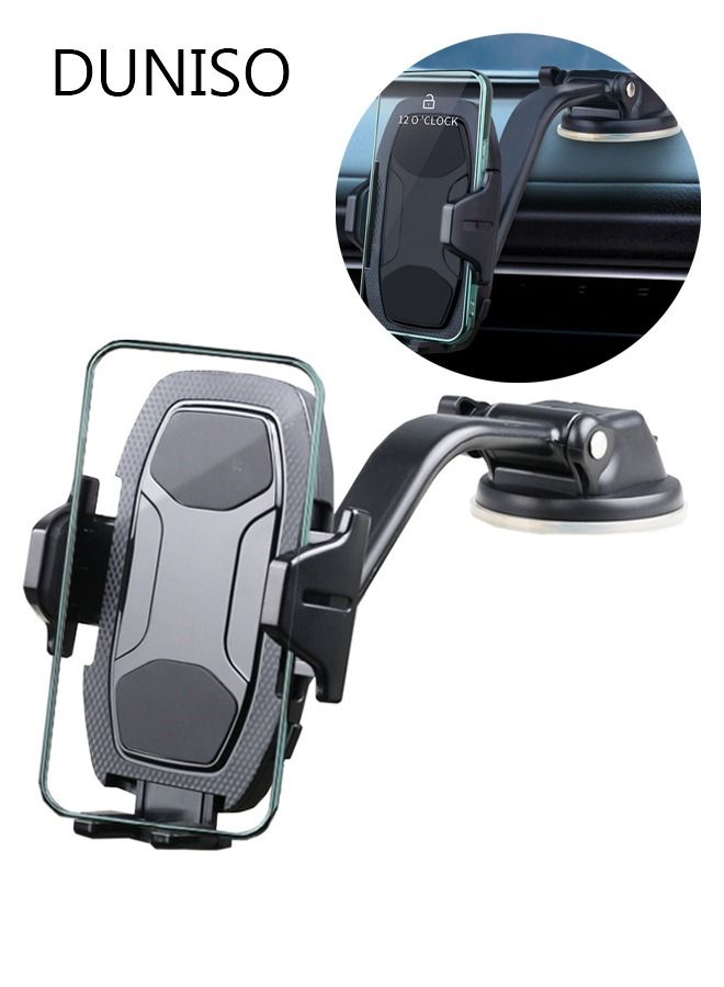 DUNISO 360 Degree Rotating Universal Cell Phone Mount Holder for Car Easy One Touch - Image 1