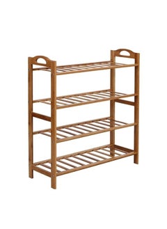 watheer Home Wooden Shoe Rack, Bamboo Shoe Rack, Multi-Purpose Shoe Rack for Books, Clothes Organizer, 4-Tier Wooden Shelf 