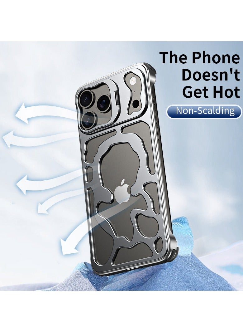 عام For iPhone 17 Pro Breathable Cooling Magnetic Case Metal Lens Holder Case MagSafe Compatible Drop Protection Case - Image 3