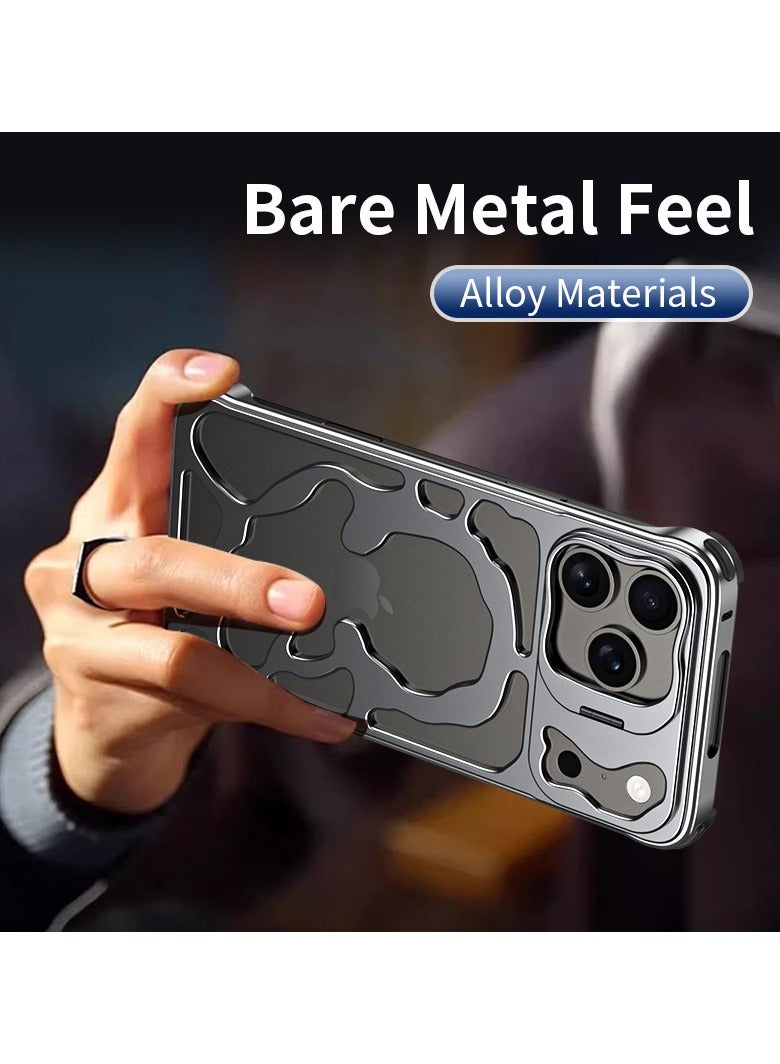 عام For iPhone 17 Pro Breathable Cooling Magnetic Case Metal Lens Holder Case MagSafe Compatible Drop Protection Case - Image 2