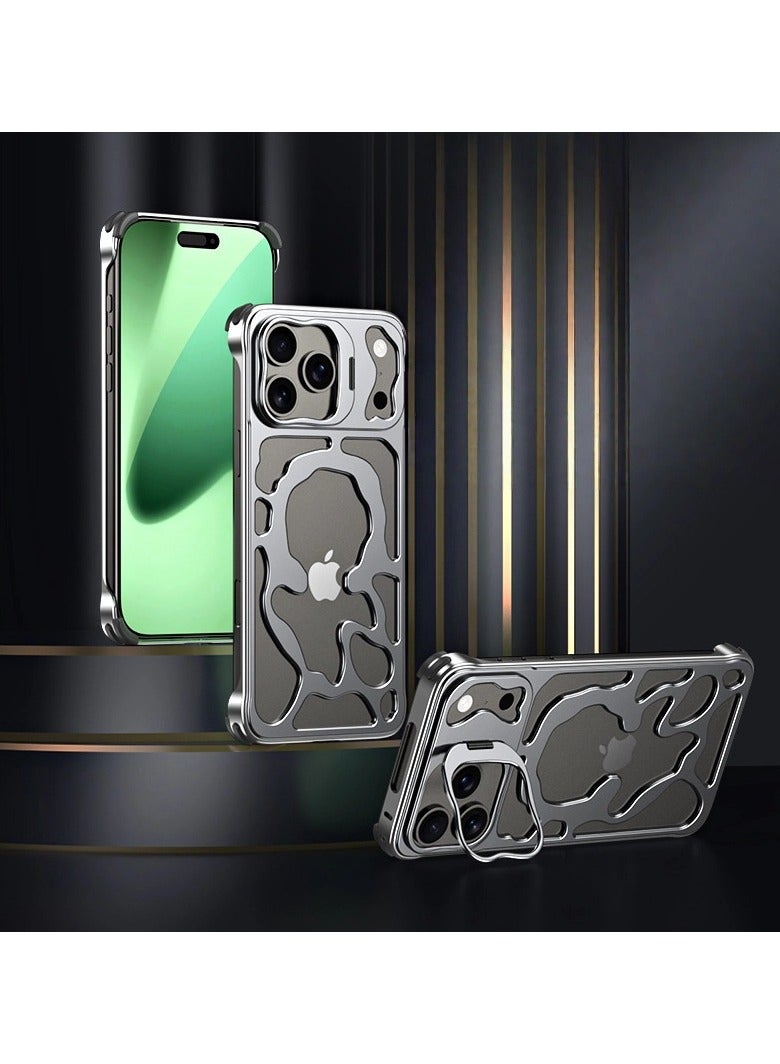 عام For iPhone 17 Pro Breathable Cooling Magnetic Case Metal Lens Holder Case MagSafe Compatible Drop Protection Case - Image 1