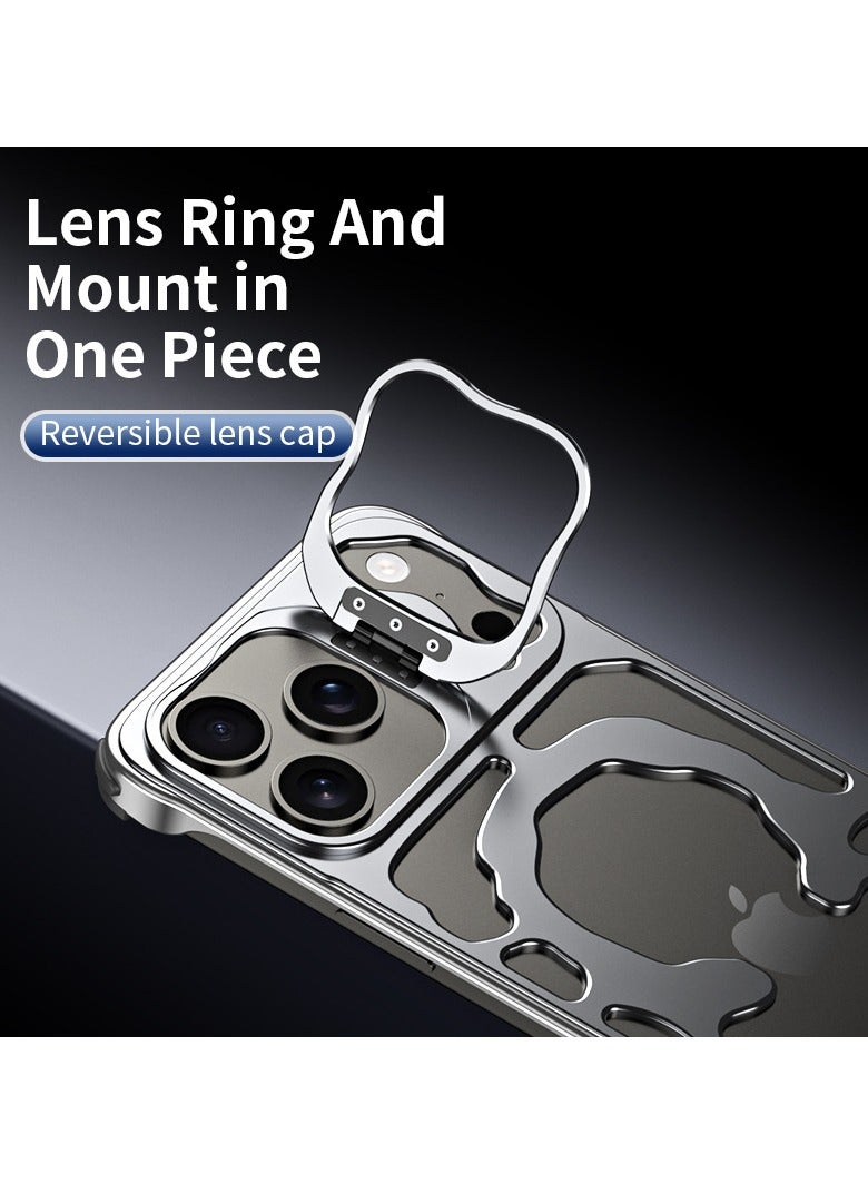 عام For iPhone 17 Pro Breathable Cooling Magnetic Case Metal Lens Holder Case MagSafe Compatible Drop Protection Case - Image 4