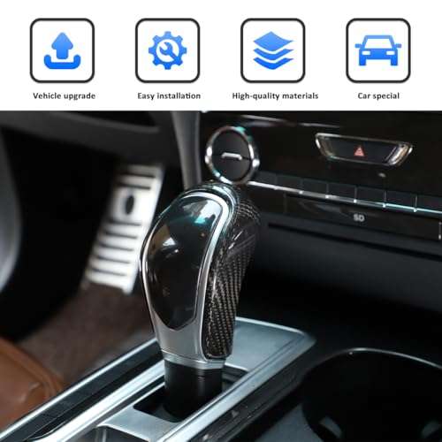 YIWANG 100% Real Carbon Fiber Gear Shift Knob Head Cover for Maserati Levante 2016-2018,Ghibli Quattroporte 2013-2018 Car Accessories (Black) - Image 5