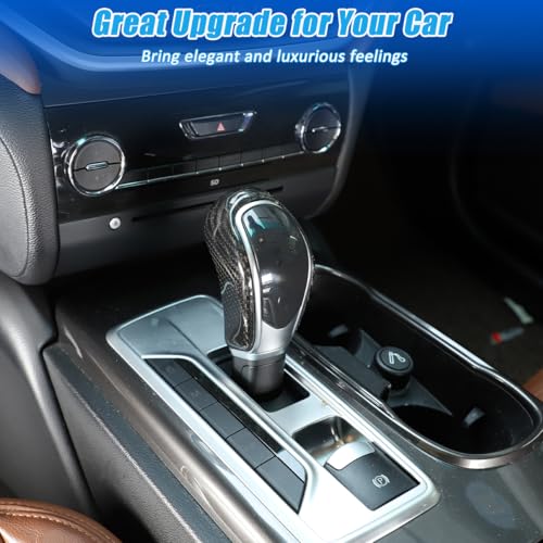 YIWANG 100% Real Carbon Fiber Gear Shift Knob Head Cover for Maserati Levante 2016-2018,Ghibli Quattroporte 2013-2018 Car Accessories (Black) - Image 4