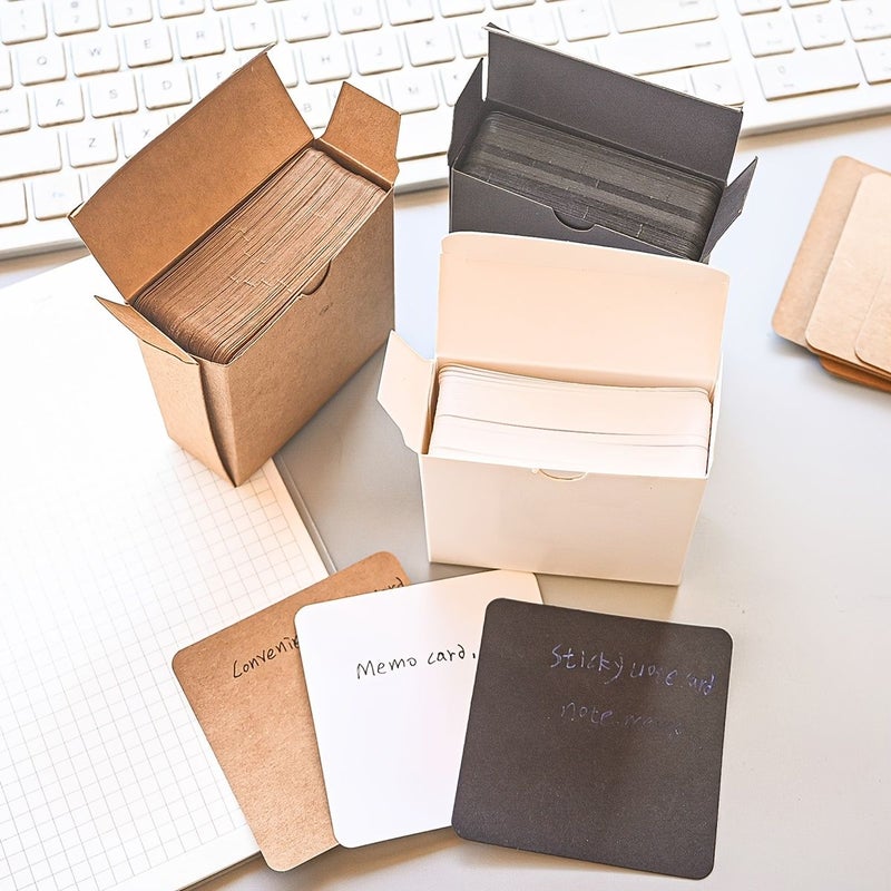1 Box Of 100 Black Paper Cards Message Memo Pads 2 95 Inch Square - Image 1