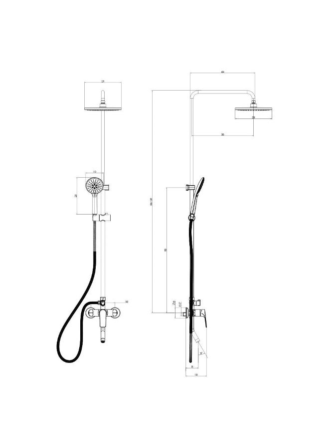 DANUBE HOME Milano Plus Brown Rain Shower Set – Luxury Rainfall Shower Head with Hand Shower & Wall Mounted Mixer | Modern Bathroom Set, Easy Installation, Durable & Elegant Design Brushed Nickel - Image 2