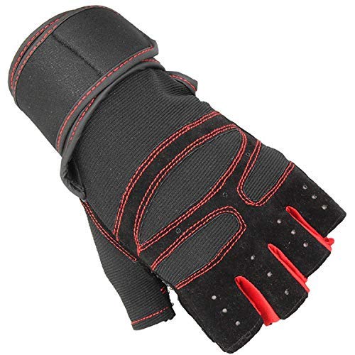 LAFILLETTE Shockproof Anti-Slip Outdoor Professional Road Bike Bicycle Half Finger Cycling Gloves for Men Sport Gloves, Nylon, Lycra,Polyester,Cotton (Black) - Image 4