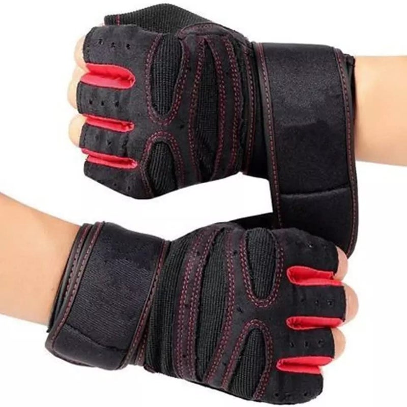 LAFILLETTE Shockproof Anti-Slip Outdoor Professional Road Bike Bicycle Half Finger Cycling Gloves for Men Sport Gloves, Nylon, Lycra,Polyester,Cotton (Black) - Image 3