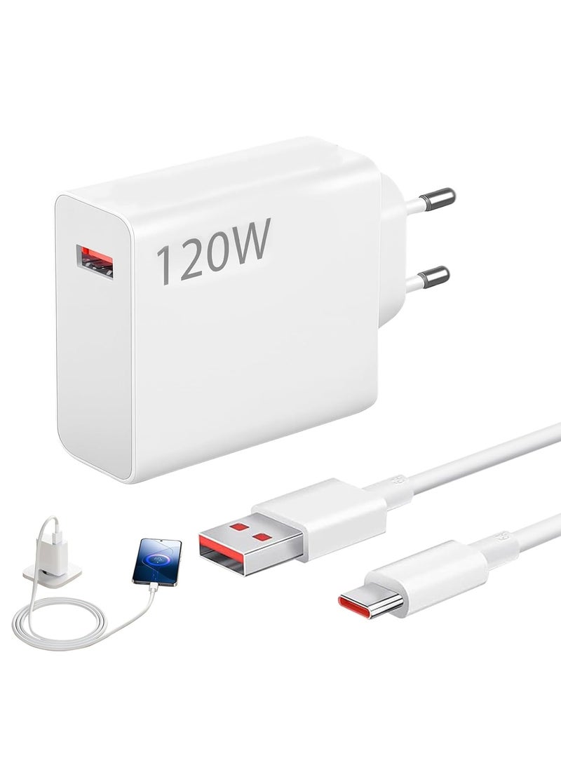 120W Type-C Super Fast Charger Xiaomi  White - Image 1