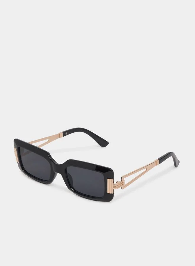 ستايلي Full Rim Rectangle Sunglasses with Metal Temple