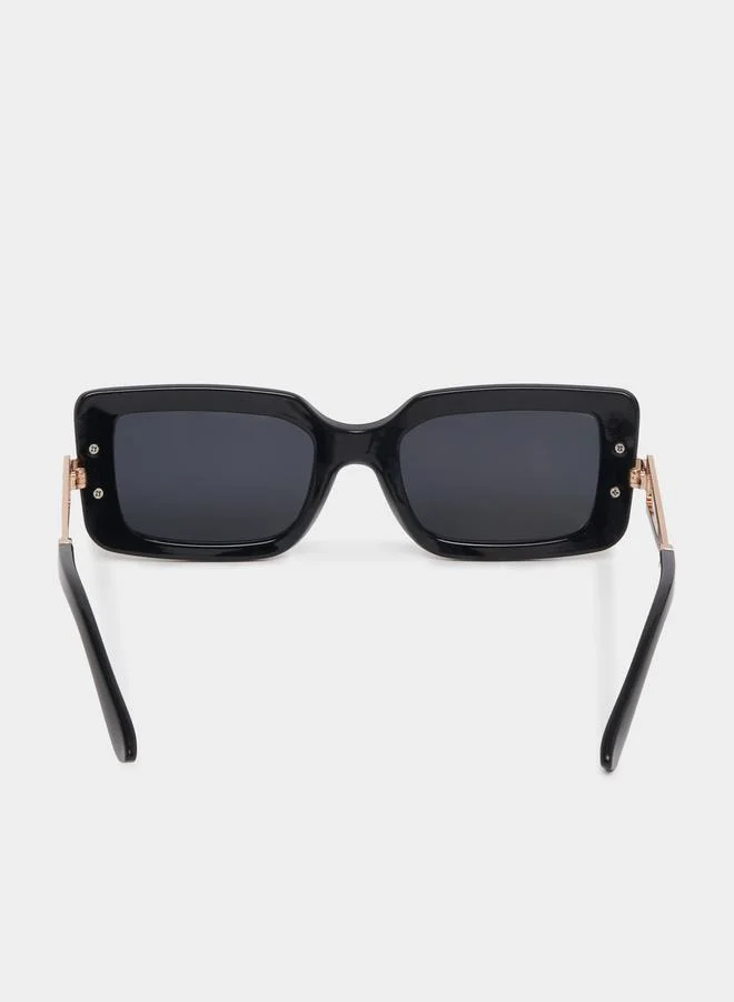 ستايلي Full Rim Rectangle Sunglasses with Metal Temple